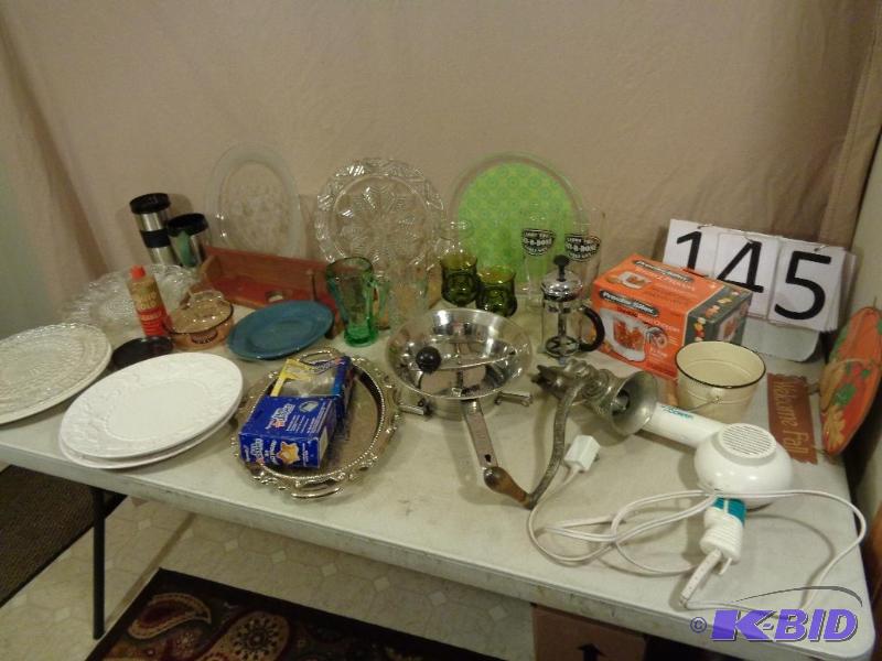 lot 145 image: Percolator, Electric Chopper, Glasses, Meat G...