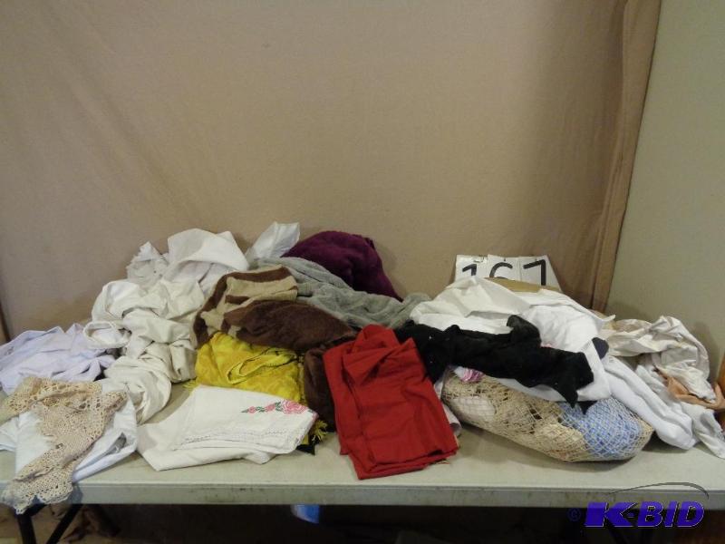 lot 167 image: Towels, Linens, Sheets, Doilies, and More. Gr...