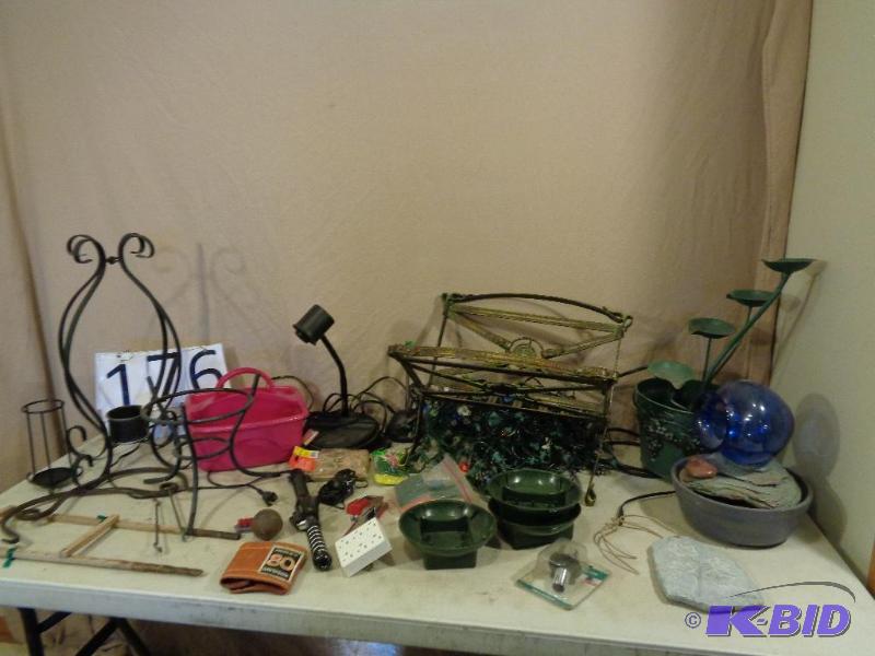 lot 176 image: Musket Ball, Fireplace Wood Holder, Fountain...