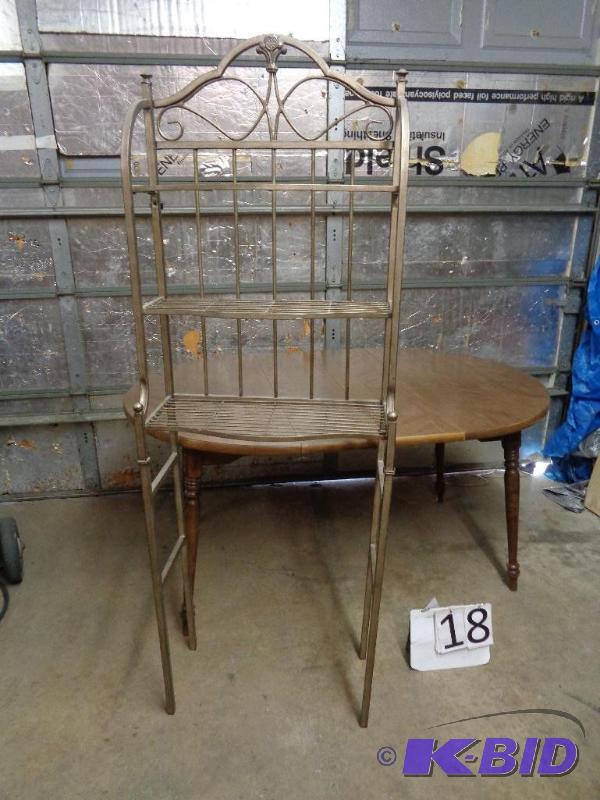 lot 18 image: Dining Table and metal over the toilet shelf....
