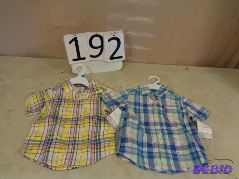 lot 192 image: 2 New Carters Button&nbspUp 24 Months Shirts...