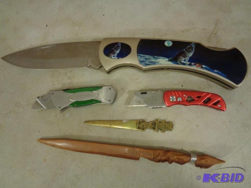 lot 1C image: LARGE Folding Knife (open over 17" Long)...