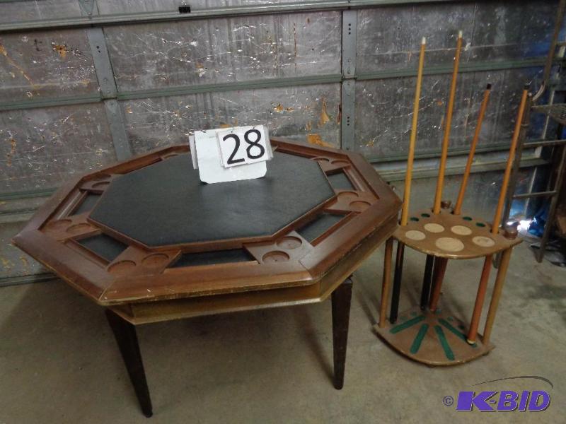 lot 28 image: Poker table Card Table  Bumper Pool. Card t...