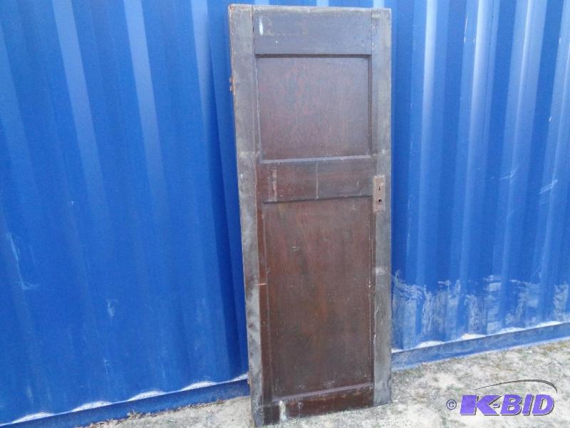 lot 42 image: Old wood door with some hardware. Approx. 29 ...