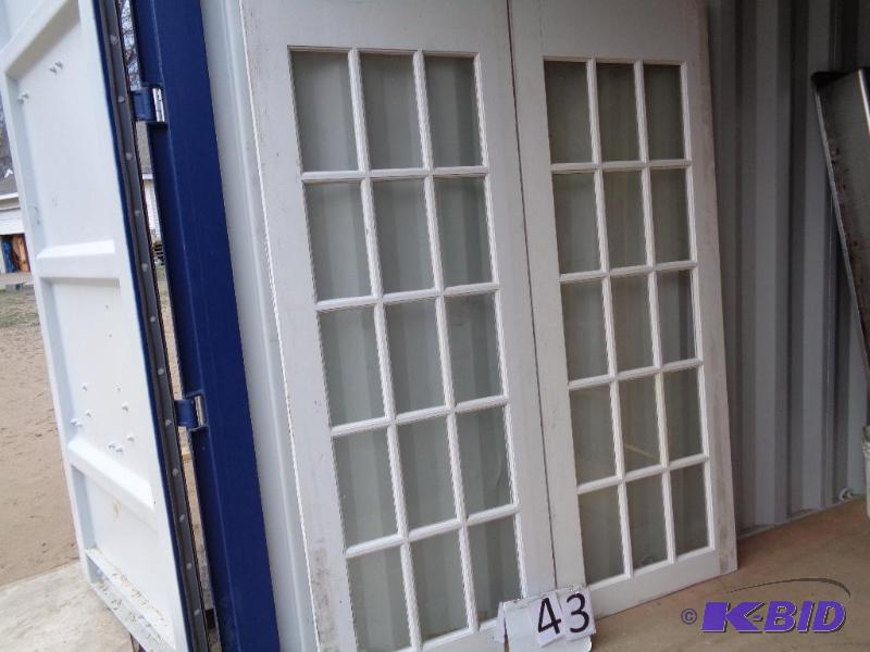 lot 43 image: Pair of french&nbspdoors. Factory seconds. H...