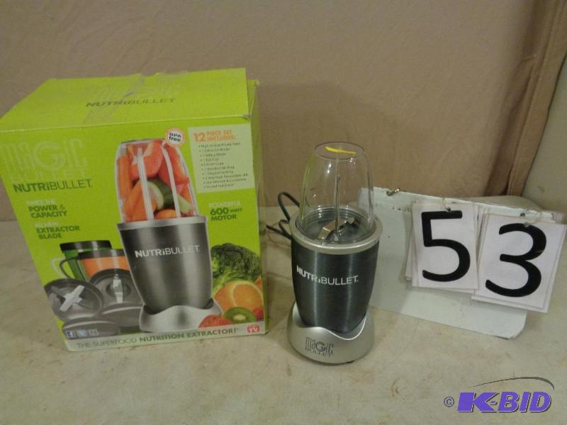 lot 53 image: NutriBullet&nbspin Open Box. Appears to be n...