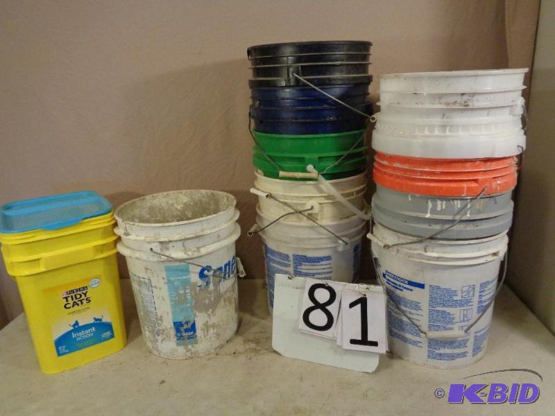 lot 81 image: Large Lot of Assorted Buckets. Conditions var...