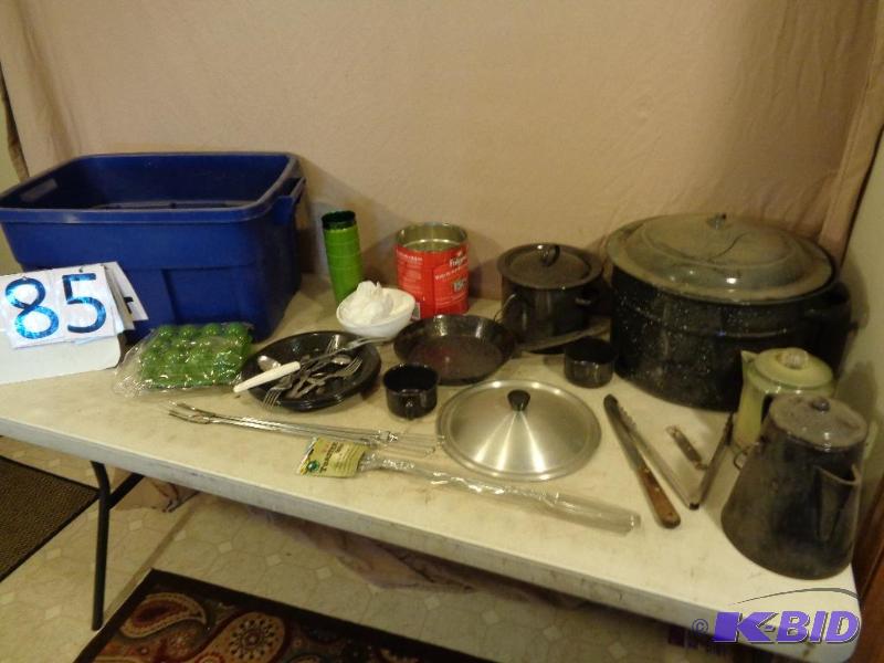 lot 85 image: Canning Kettle with Insert and Lid, Camping A...