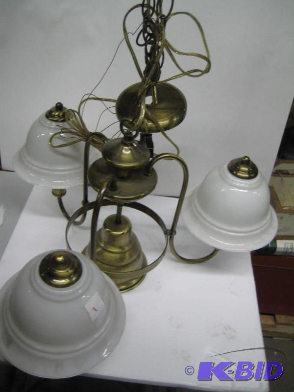 lot 1 image: new display model, 4 bulb hanging chandelier,...