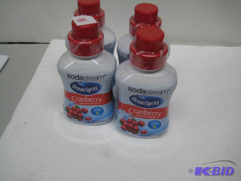 lot 101 image: New qty 4 bottles soda stream drink mix. Ocea...