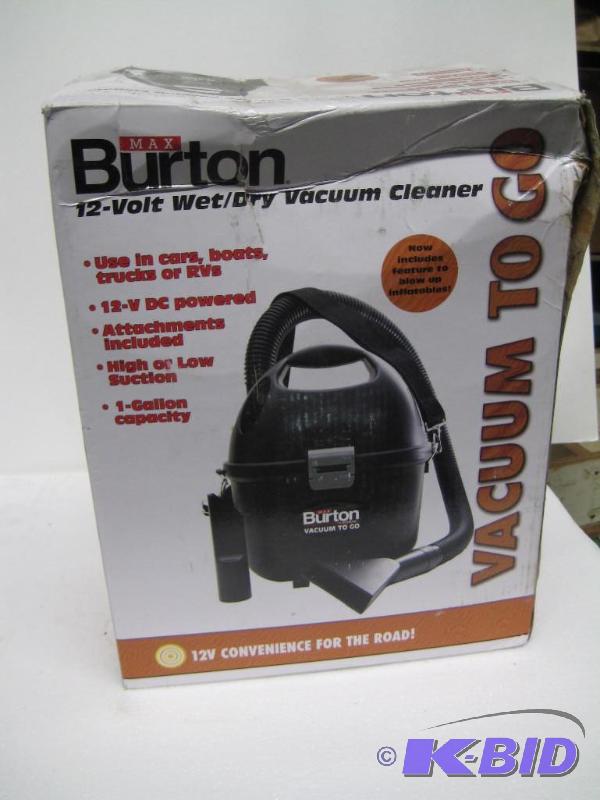 lot 115 image: New Max Burton 12 volt wet dry vacuum. Ideal ...
