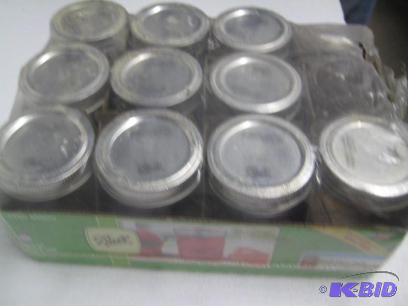 lot 116 image: New case of Ball brand Mason jars with lids a...