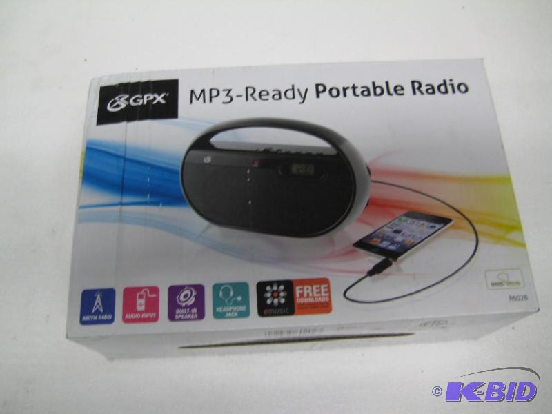 lot 118 image: New GPX MP3 ready portable radio. AMFM, Univ...