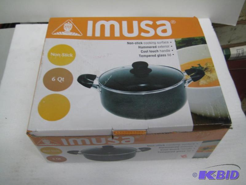 lot 128 image: New IMUSA 6 qt cooking pot with glass lid. No...