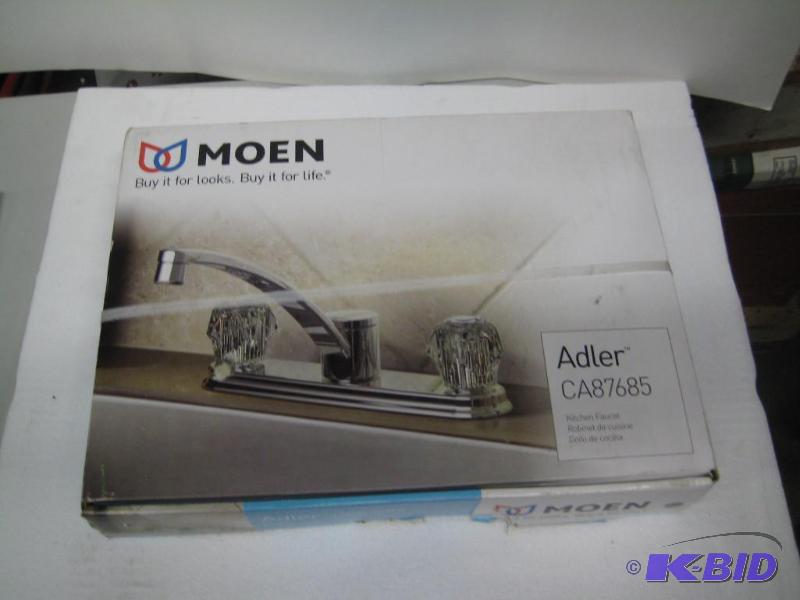 lot 130 image: New Moen Alder kitchen sink faucet model # CA...