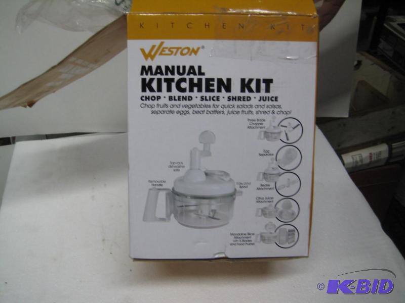 lot 132 image: New Weston brand manual kitchen multi tool. C...