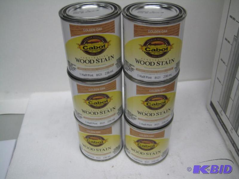 lot 146 image: New qty 6 Cabot brand Golden Oak wood stain m...