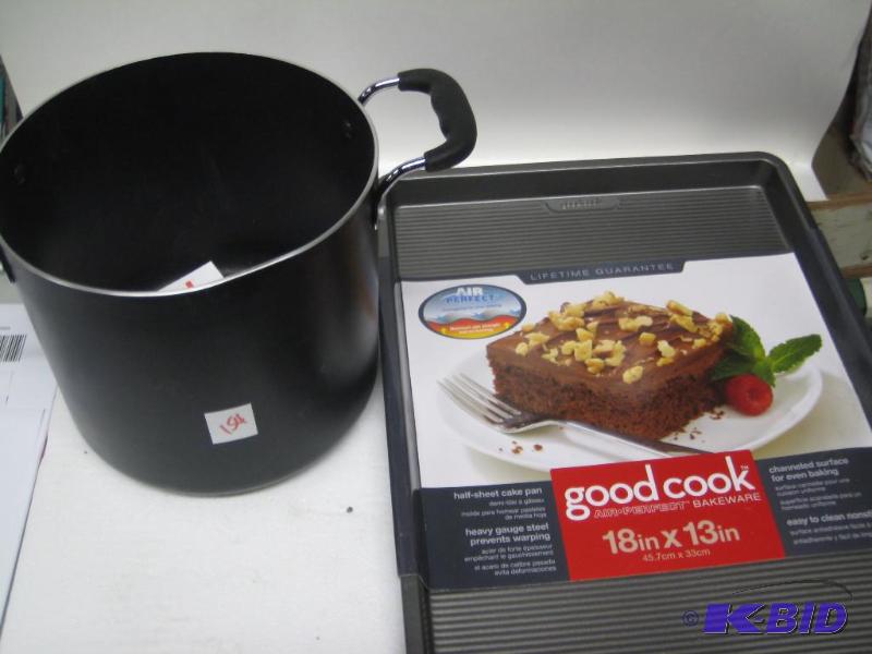lot 154 image: New 2 pc lot incl. T-Fal brand aluminum non-s...