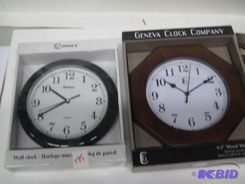 lot 175 image: New qty 2 indoor wall clocks...