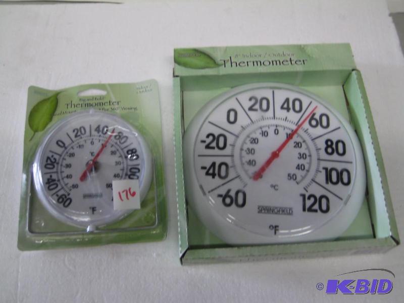 lot 176 image: New qty 2 indoor  outdoor thermometers...