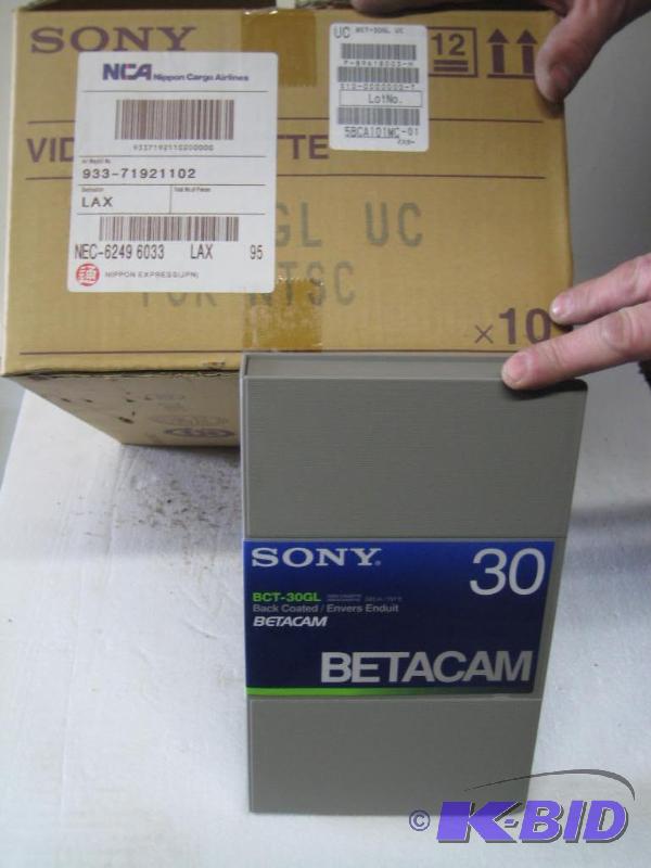 lot 178 image: New case qty 10 Sony brand BetaCam video cass...