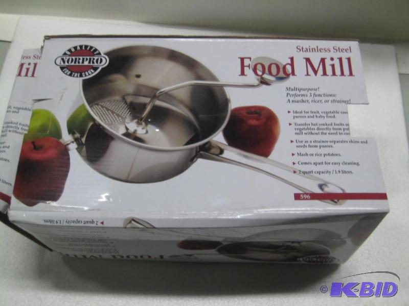 lot 182 image: New Norpro brand Stainless Steel Food Mill. M...