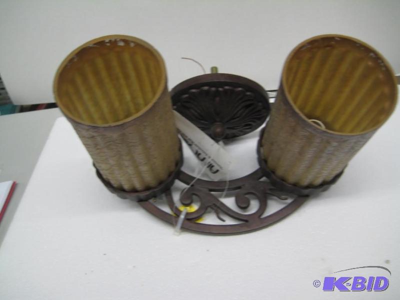 lot 19 image: New display model 2 bulb wall sconce with han...