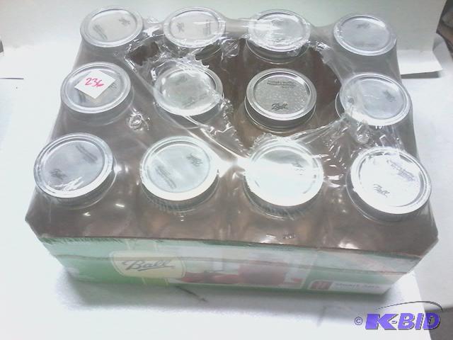 lot 236 image: New case of ball brand mason jars including l...