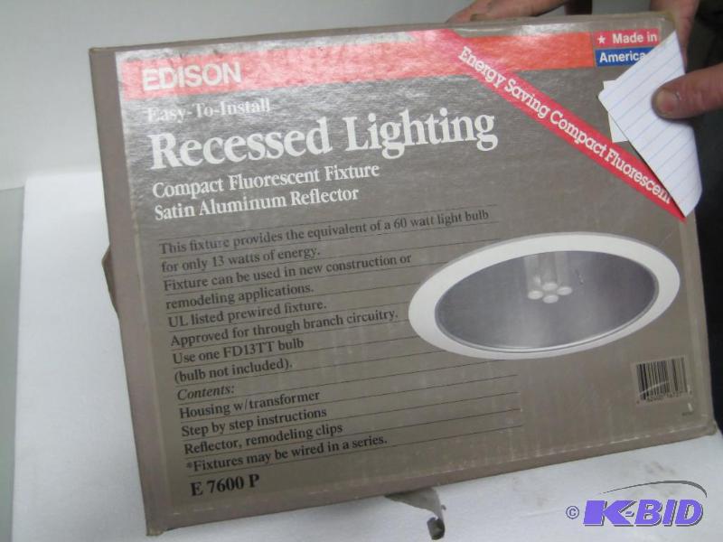 lot 33 image: New in box edison brand recessed lighting com...