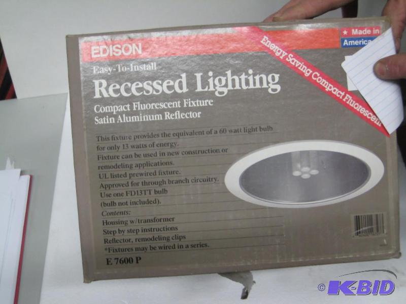 lot 34 image: New in box edison brand recessed lighting com...