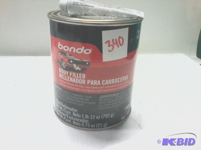 lot 340 image: New one pound 12 ounce can of bondo body fill...