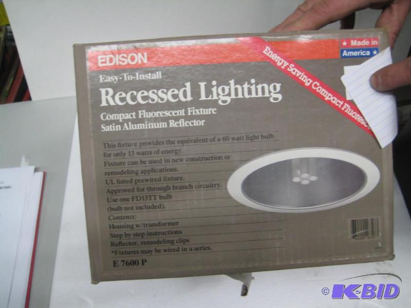 lot 35 image: New in box edison brand recessed lighting com...