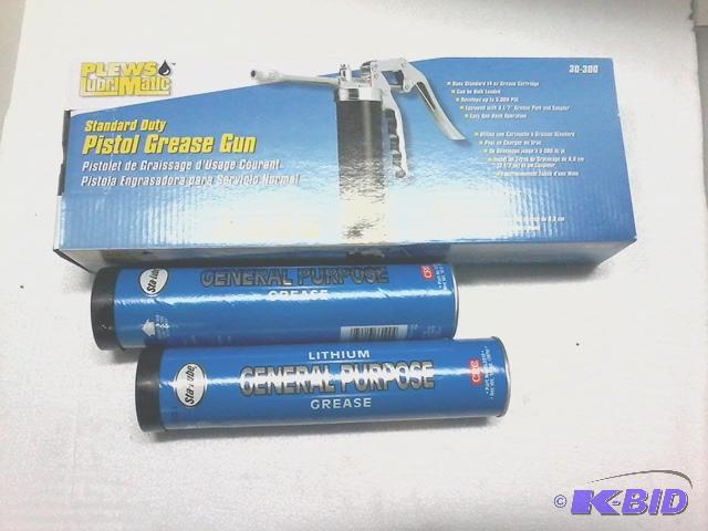 lot 366 image: New Plews brand Lubrimatic grease gun plus qt...
