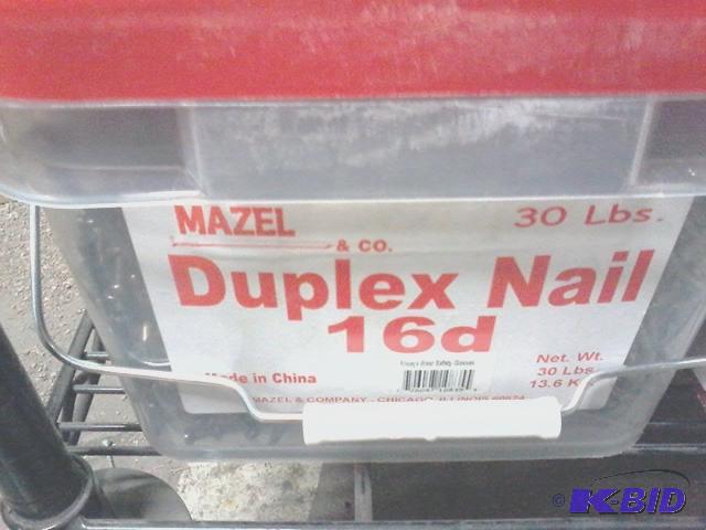 lot 374 image: New bucket of Mosel brand duplex nails 16d ap...