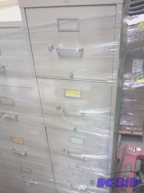 lot 414 image: Used 5 drawer filing cabinet hon brand. Beige...