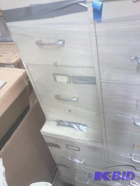 lot 416 image: Used qty 2 filing cabinet two drawers each be...