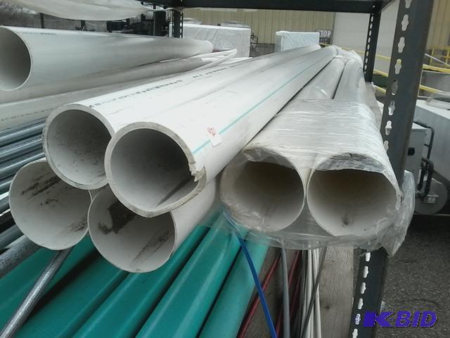 lot 421 image: All the 4 in pvc pipe on this shelf approx 5 ...