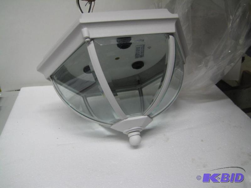 lot 43 image: New in box ceiling lantern white metal finish...