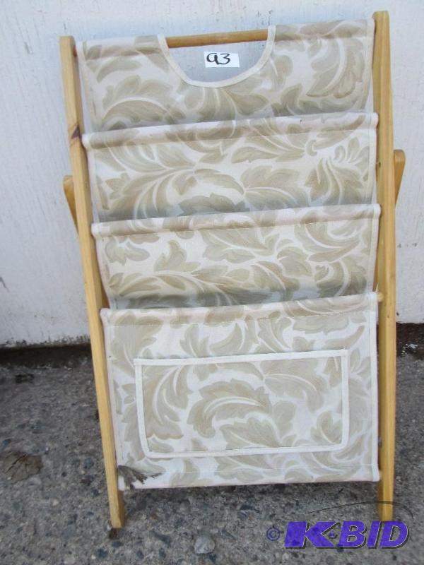 lot 102 image: vintage magazine rack, 24 x 14"...