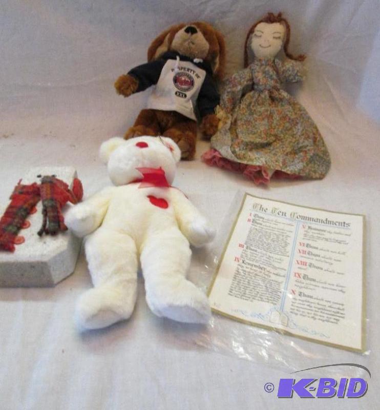 lot 134 image: lot of 10 commandments with stuffed animals a...
