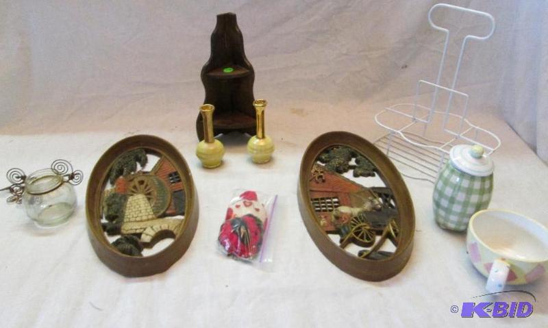lot 147 image: lot of vintage wooden dcor,vases, bowls, and ...
