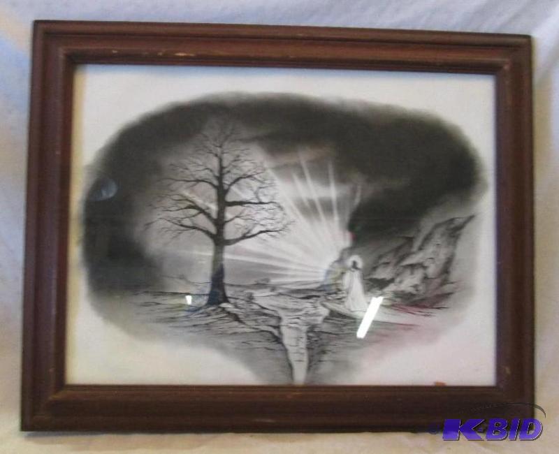 lot 166 image: Framed art, 23 x 29"...