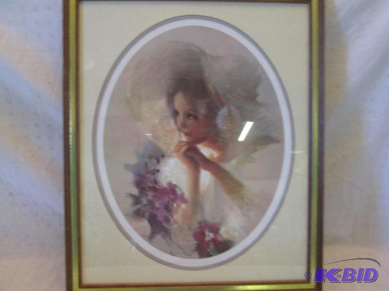 lot 168 image: Framed art, 19 x 23"...