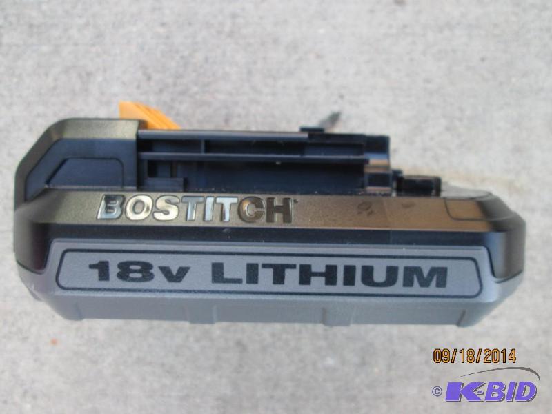 lot 17 image: Bostitch 18 Volt lithium battery...