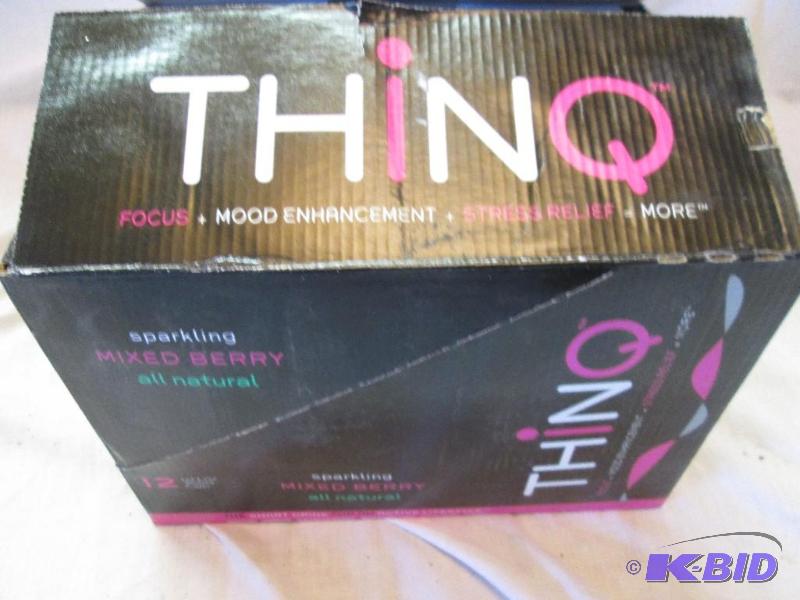 lot 38 image: Case of 12 12 ounce cans, THINQ energy drink ...