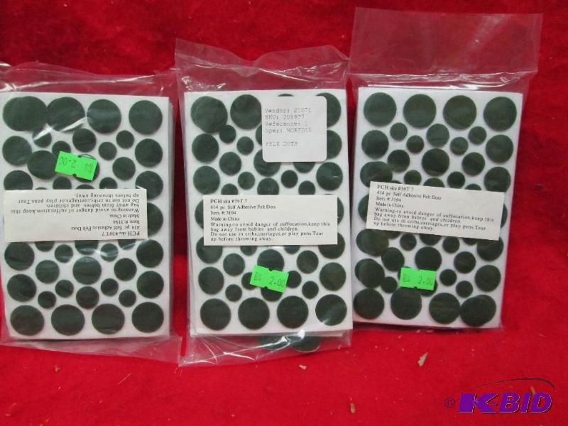 lot 62 image: Qty 3 pkg of 414 pc self adhesive felt dots...