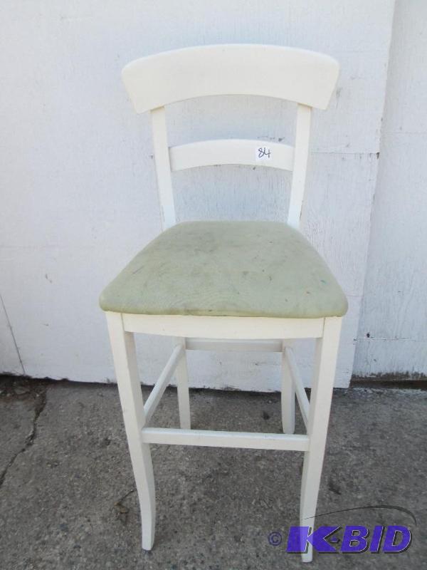 lot 96 image: White bar type tall chair...