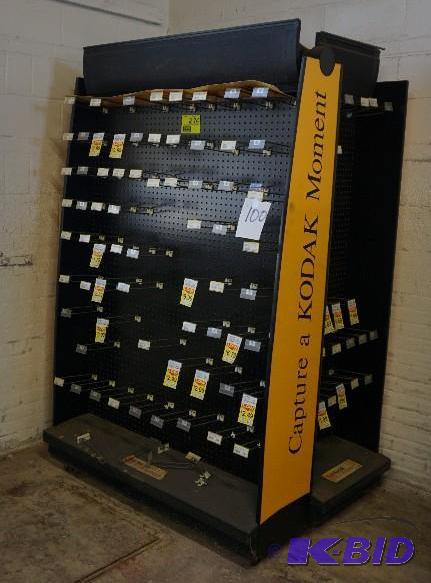 lot 100 image: Wheeled Peg Board Large Retail Presentation R...