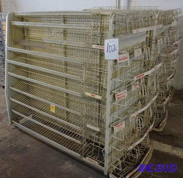 lot 102 image: Wheeled Retail Display Rack With Adjustable S...