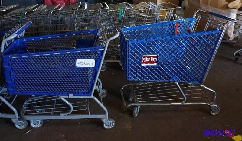 lot 117 image: Lot of  - 2 Blue Shopping Carts In Very ...